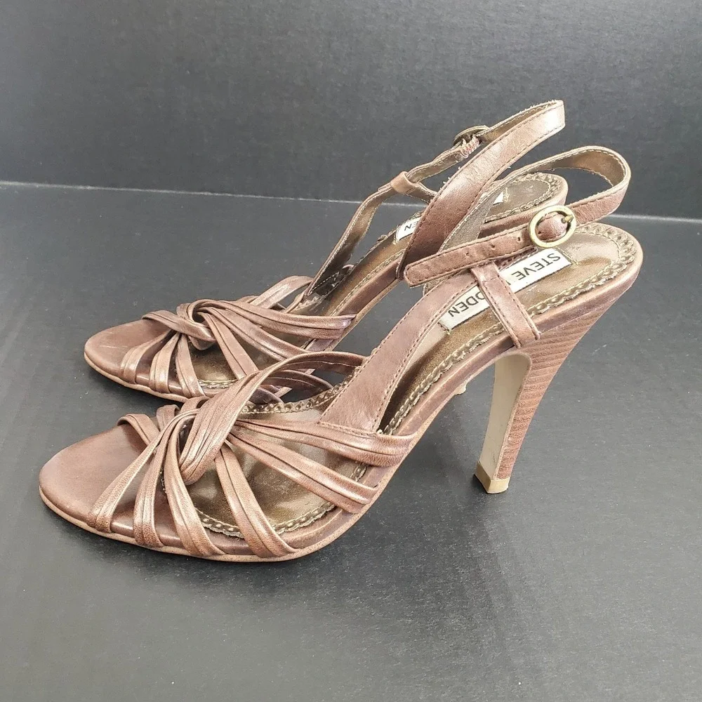Steve Madden Women's 7.5 M Brown‎ Strappy 4